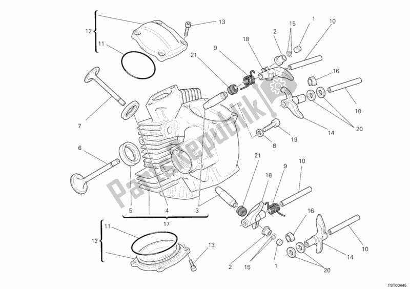 Todas as partes de Cabeça De Cilindro Horizontal do Ducati Monster 795-Thai 2012